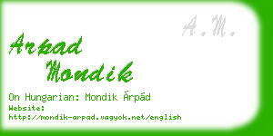 arpad mondik business card