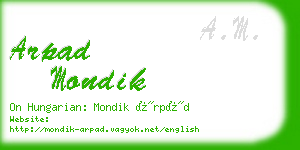 arpad mondik business card